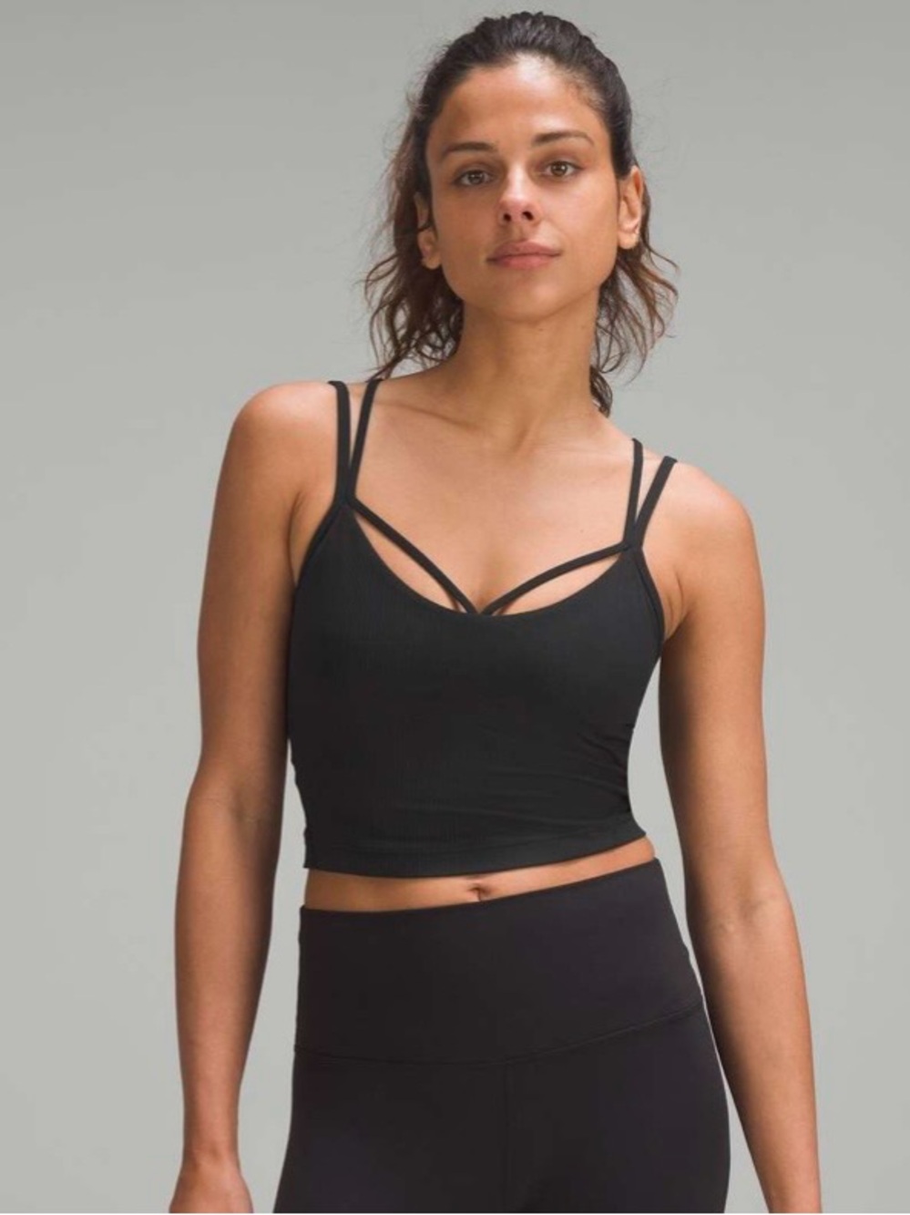 Lululemon Athletic Align Ribbed Strappy Tank Top in Black